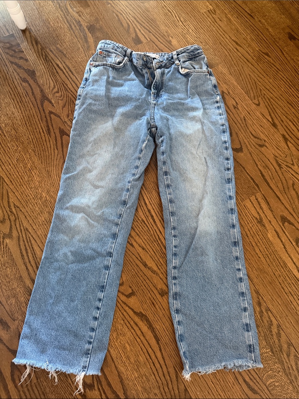 Zara Light Wash Straight Leg Denim Jeans